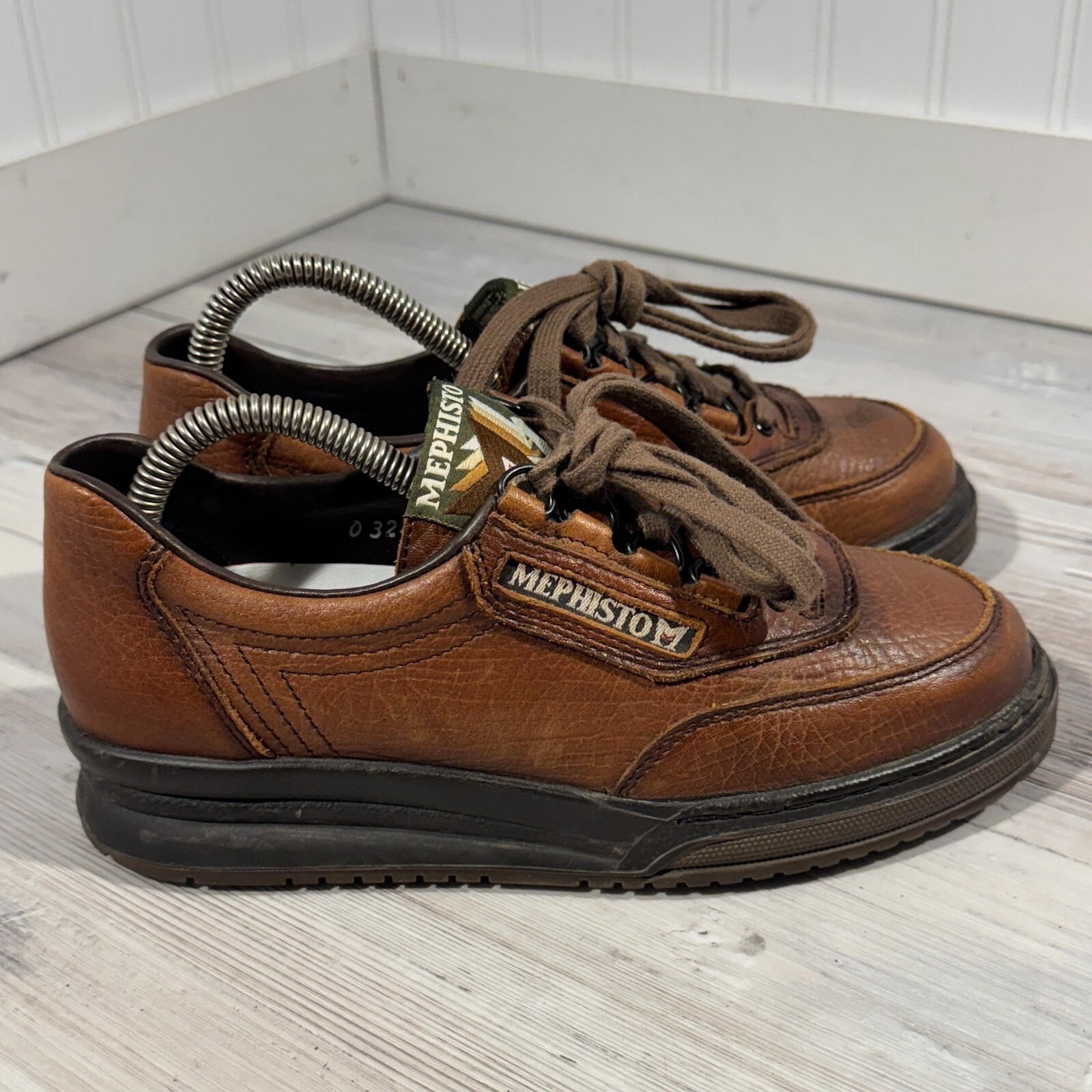 Mephisto Match Run Off Athletic Comfort Brown Leather Shoe Us5.5 Retail $399